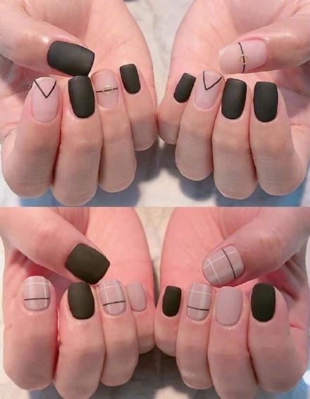 美甲磨砂款式图片 一种高级的质感