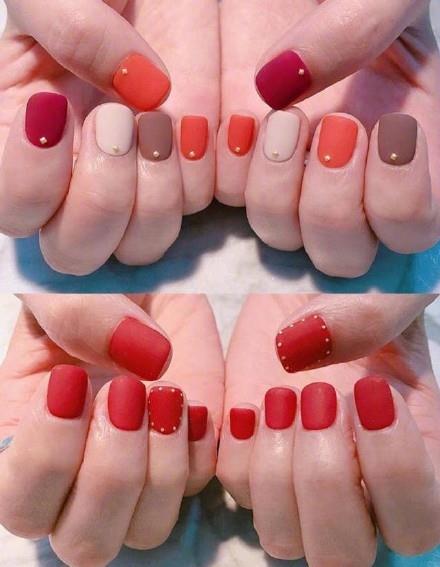 美甲磨砂款式图片 一种高级的质感