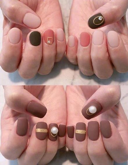 美甲磨砂款式图片 一种高级的质感