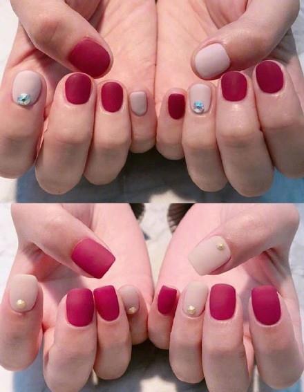 美甲磨砂款式图片 一种高级的质感