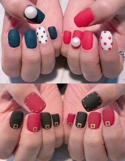 美甲磨砂款式图片 一种高级的质感