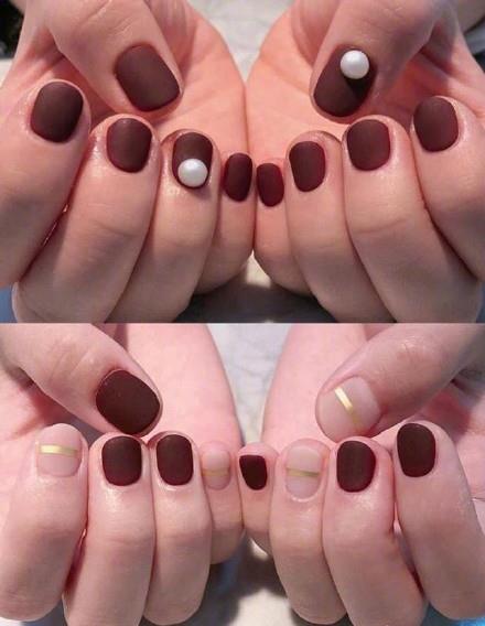 美甲磨砂款式图片 一种高级的质感