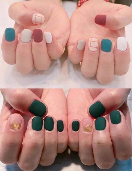 美甲磨砂款式图片 一种高级的质感