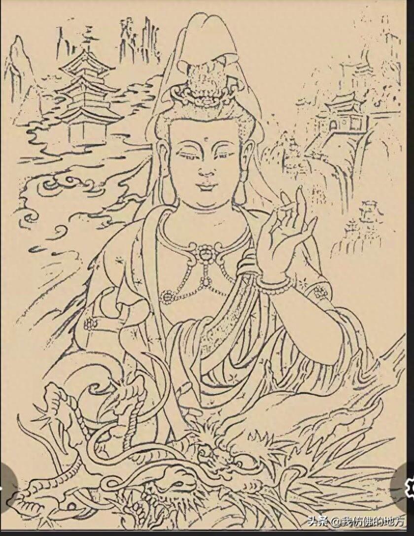 踏龙观音 八旗关公  纹身手稿