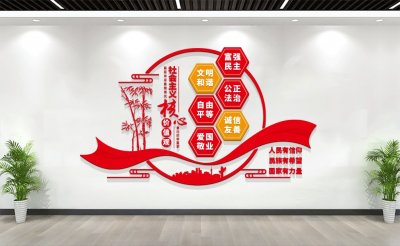 ​社会主义核心价值观文化墙设计效果图